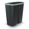 Coș de gunoi DUO negru, 45 l, verde/negru
