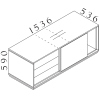 Container Creator 153,6 x 53,6 cm, 3 module, usa culisanta, alb/antracit