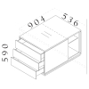 Container Creator 90,4 x 53,6 cm, 2 module - dreapta, alb / antracit