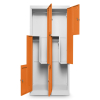 Dulap metalic Z, 80 x 50 x 180 cm, blocare, portocaliu - RAL 2004