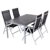 Set de gradina Alvero, dreptunghi - 4 locuri, negru/gri