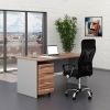 Set mobilier birou SimpleOffice 1, 160 cm, nuc / gri