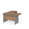 Statie de lucru de colt Manager 140 x 160 cm, dreapta, nuca warmia / gri