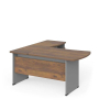 Statie de lucru de colt Manager 160 x 160 cm, dreapta, nuca warmia / gri