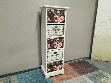 Nová bílá stylová komoda KYTKY 5