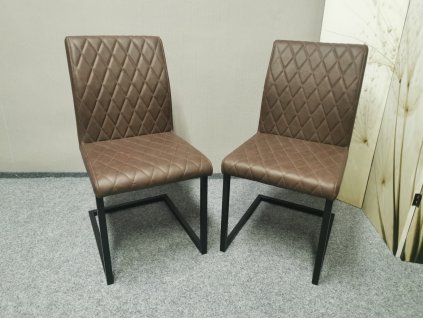 Nová 2x hnědočerná židle koženka