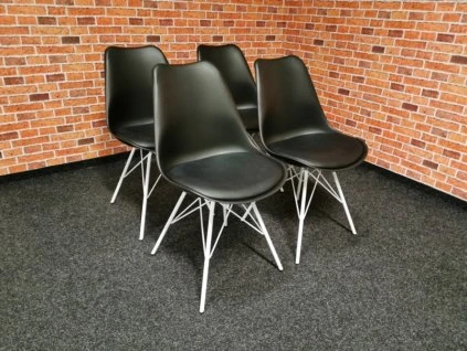 Nová 4x jídelní židle DESY černobílá