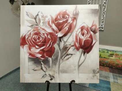 Nový velký obraz RŮŽE 90x90 cm