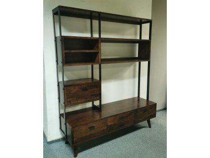 Nová masiv obývací stěna - regál EAKLY akát