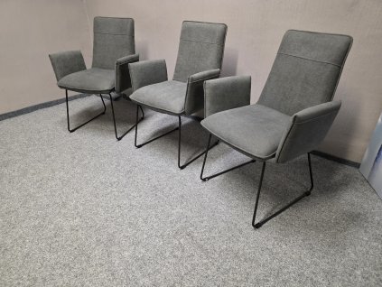 Nová 3x šedá židle HELGE opěrky