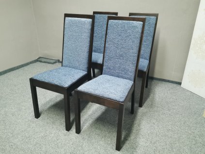 Nová 4x masiv židle OSLO hnědá modrá