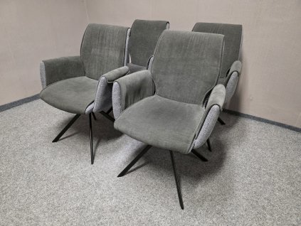 Nová 4x šedočerná otočná židle DIANA UNO