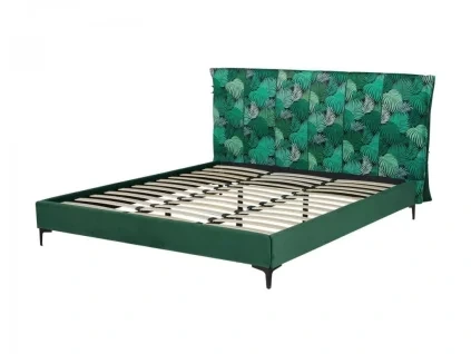 3304 nova postel s rostem 140x200 cm calounena zelene listy