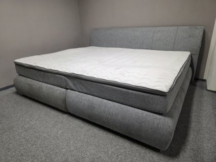 Nová extra velká boxspring postel 240x200 cm šedá