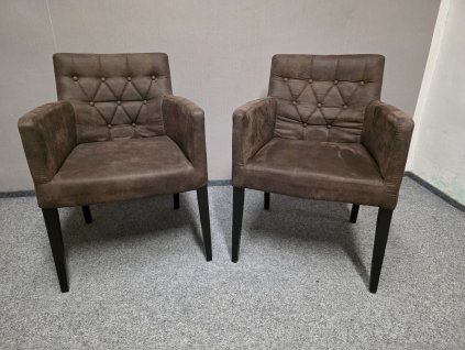 Nová 2x židle-křesílko MARIO hnědá