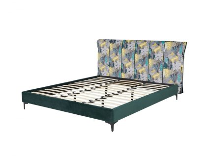 Nová postel s roštem 140x200 cm čalouněná zelený les