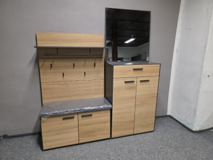 Nová šedohnědá předsíň KIRA masiv dub