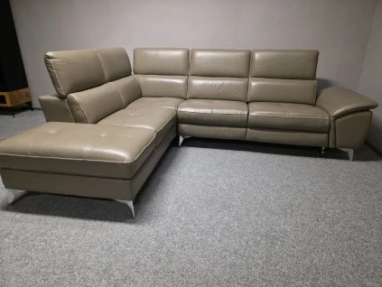 Nová kožená relax rohová sedačka DANAE hnědá