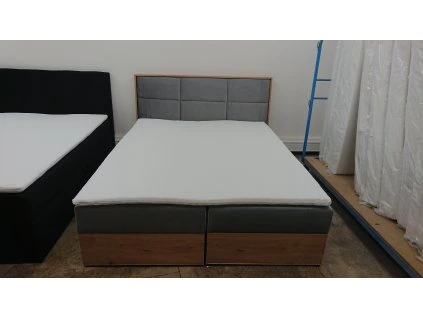 Nová šedá boxpostel LOLLI 1 - 160x200 cm