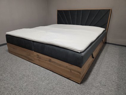 Nová boxspring postel LOLLI 6 - 180x200 tmavě šedá