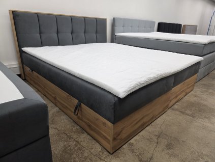 Nová boxspring postel LOLLI 7 - 180x200 tmavě šedá