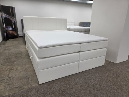 Nová boxspring postel MOETI KING 160x200 cm bílá