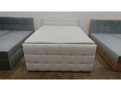 Nová bílá boxspring postel BRUGO -Z KING 160x200 cm