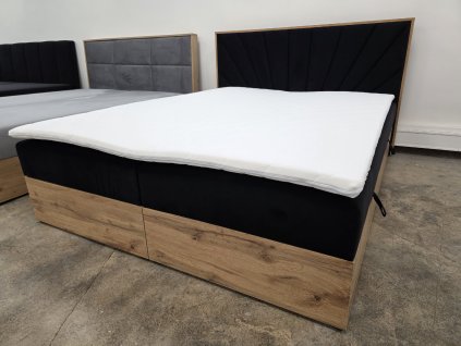 Nová černá boxpostel LOLLI 6 - 160x200 cm