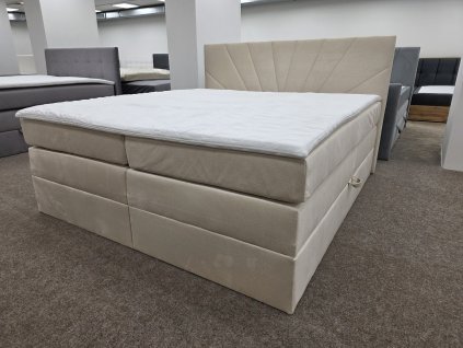 Nová boxspring postel MILTION KING 180x200 cm béžová