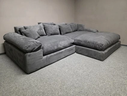 Nová válecí rohová sedačka LIANEA manšestr šedá