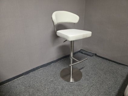 Nová bílá barová židle koženka