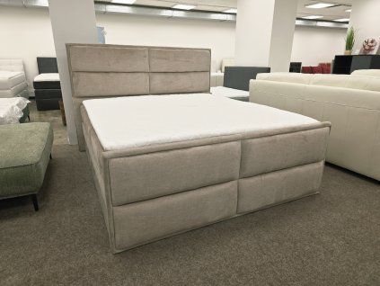 Nová vysoká boxspring postel světle hnědá