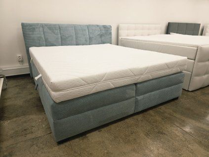 Nová boxspring postel OSCHMANN modrá