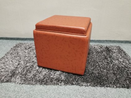 Nový okrový taburet - stolek koženka