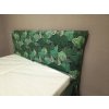 Nová postel s roštem 180x200 čalouněná zelené listy