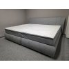 Nová extra velká boxspring postel 240x200 cm šedá