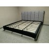 Nová postel s roštem 180x200 cm čalouněná černobílá