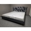 Nová postel s roštem 180x200 čalouněná šedé listy
