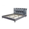 Nová postel s roštem 140x200 cm čalouněná šedé listy