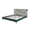 Nová postel s roštem 140x200 cm čalouněná zelený les