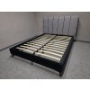 Nová postel s roštem 140x200 cm čalouněná černobílá