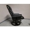 Nové kožené relax křeslo s taburetkou černé