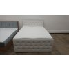 Nová bílá boxspring postel AMAY KING 160x200 cm