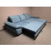 Modrá rozkládací rohová sedačka látka