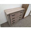 Nová komoda 4 šuplíky popelavě hnědá