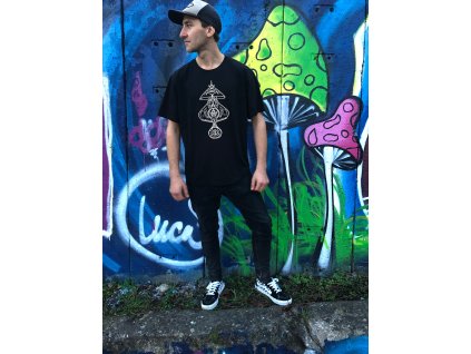 panske Triko Cerne ravemood dojezd tekno potisk obleceni 1