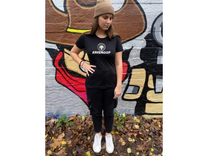 damske triko alien cyber fashion mode brand merch tshirt black cerne