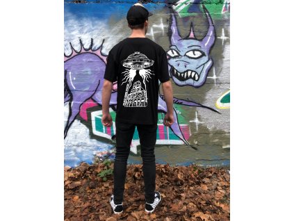 panske tricko cerne s potiskem dojezd sound system tekno obleceni Ravemood2