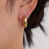 125832.80 2cm Simple Half Hoop Edelstahl Ohrringe 4
