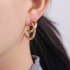 125752.80 3cm Free Line Half Hoop Edelstahl Ohrringe 2